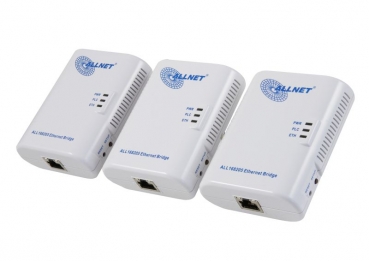 200Mbit ALL168205 - Allnet Powerline Triple Bundle (3 pcs), HomePlug AV