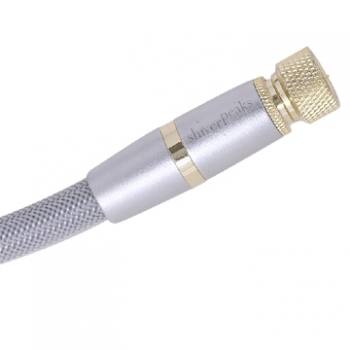 5m shiverpeaks High End SAT Cable for HDTV, gold patent, silver nylon mesh cable, triple screened