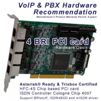 BRI ISDN 4 Port PCI card (Cologne Chip HFC-4S), Asterisk / Elastix / Trixbox Ready