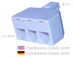 Product Info: RJ11 SPLITTER 3-WAY RJ11-RJ11
